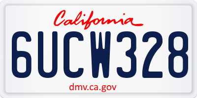 CA license plate 6UCW328