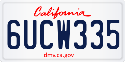CA license plate 6UCW335
