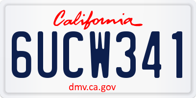 CA license plate 6UCW341