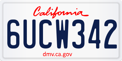 CA license plate 6UCW342