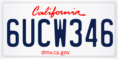 CA license plate 6UCW346