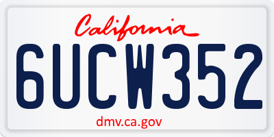 CA license plate 6UCW352