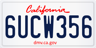 CA license plate 6UCW356
