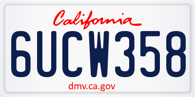CA license plate 6UCW358