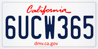 CA license plate 6UCW365