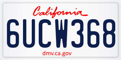 CA license plate 6UCW368