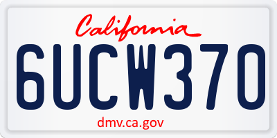 CA license plate 6UCW370