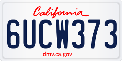 CA license plate 6UCW373
