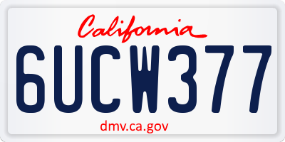 CA license plate 6UCW377