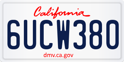 CA license plate 6UCW380