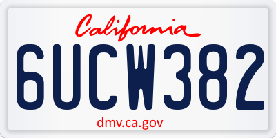 CA license plate 6UCW382