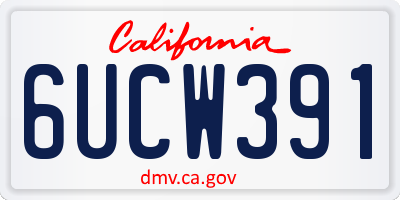 CA license plate 6UCW391