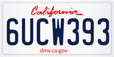 CA license plate 6UCW393