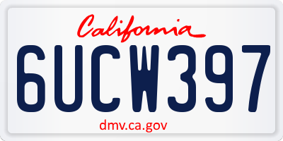 CA license plate 6UCW397