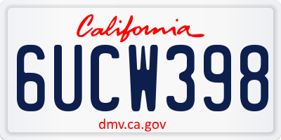 CA license plate 6UCW398