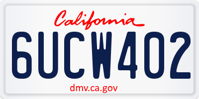 CA license plate 6UCW402