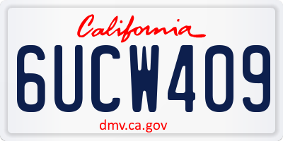 CA license plate 6UCW409
