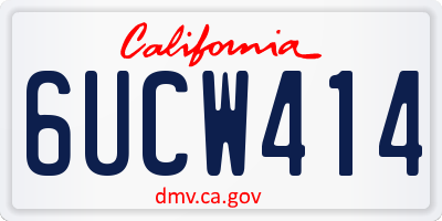 CA license plate 6UCW414