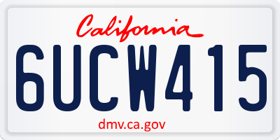 CA license plate 6UCW415