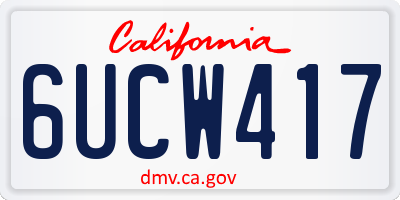 CA license plate 6UCW417