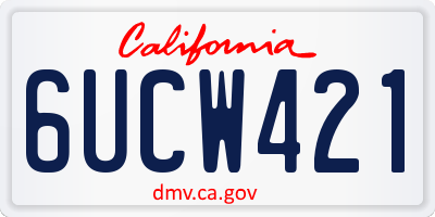 CA license plate 6UCW421