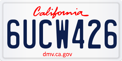 CA license plate 6UCW426
