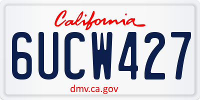 CA license plate 6UCW427