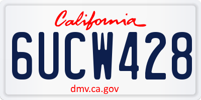 CA license plate 6UCW428