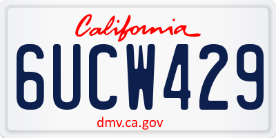 CA license plate 6UCW429