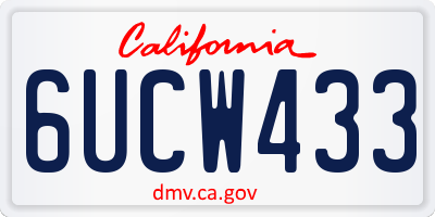 CA license plate 6UCW433