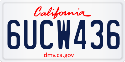 CA license plate 6UCW436