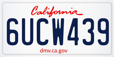 CA license plate 6UCW439