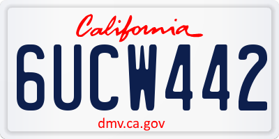 CA license plate 6UCW442