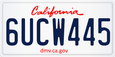 CA license plate 6UCW445