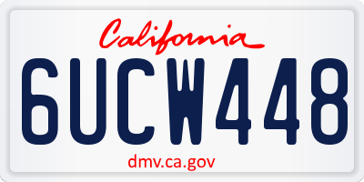 CA license plate 6UCW448