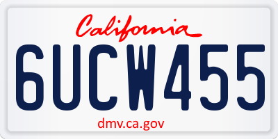 CA license plate 6UCW455