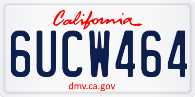 CA license plate 6UCW464