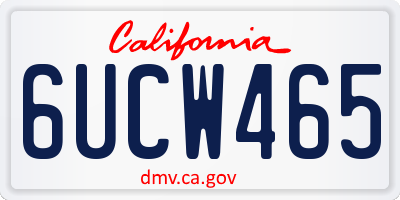 CA license plate 6UCW465