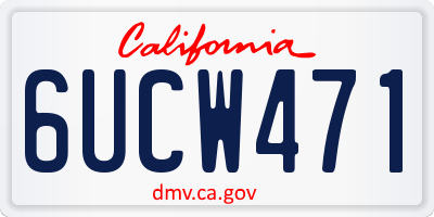 CA license plate 6UCW471