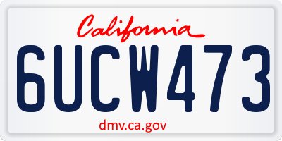 CA license plate 6UCW473