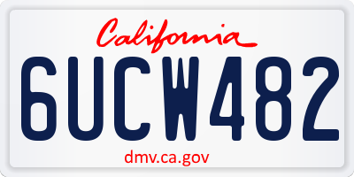 CA license plate 6UCW482