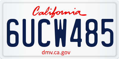 CA license plate 6UCW485