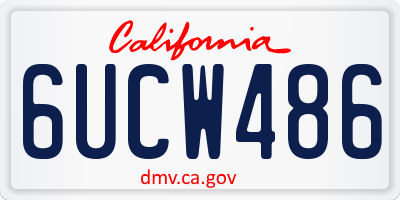 CA license plate 6UCW486