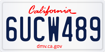 CA license plate 6UCW489