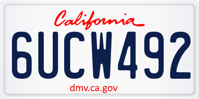 CA license plate 6UCW492