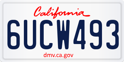 CA license plate 6UCW493