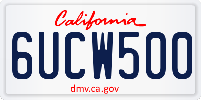 CA license plate 6UCW500
