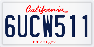 CA license plate 6UCW511