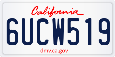 CA license plate 6UCW519