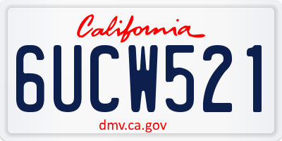 CA license plate 6UCW521